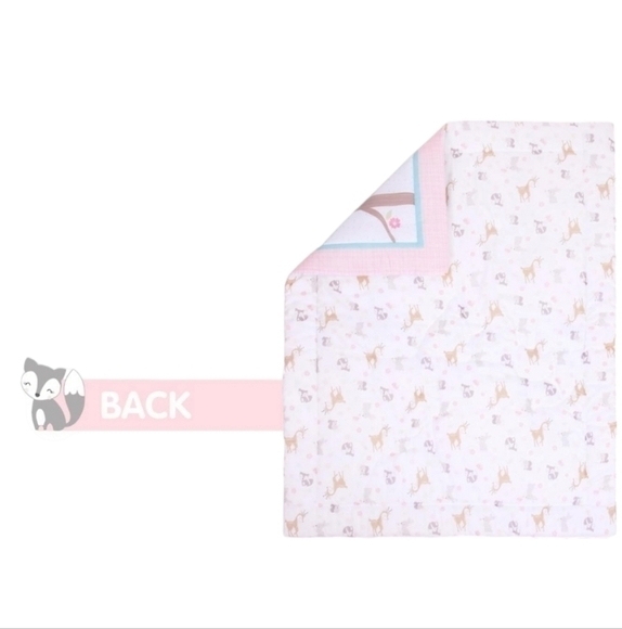 Parents Choice Girls Woodland Animal Ultra Soft Nursery Crib Blanket Bedding - Picture 2 of 7